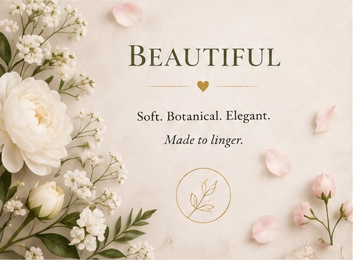 Beautiful — Soft. Botanical. Elegant. Made to linger.