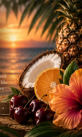 Tropical fruit and warm light for Escape Plan.
