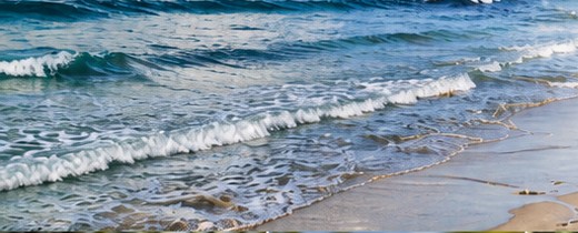 White surf washing onto wet sand.
